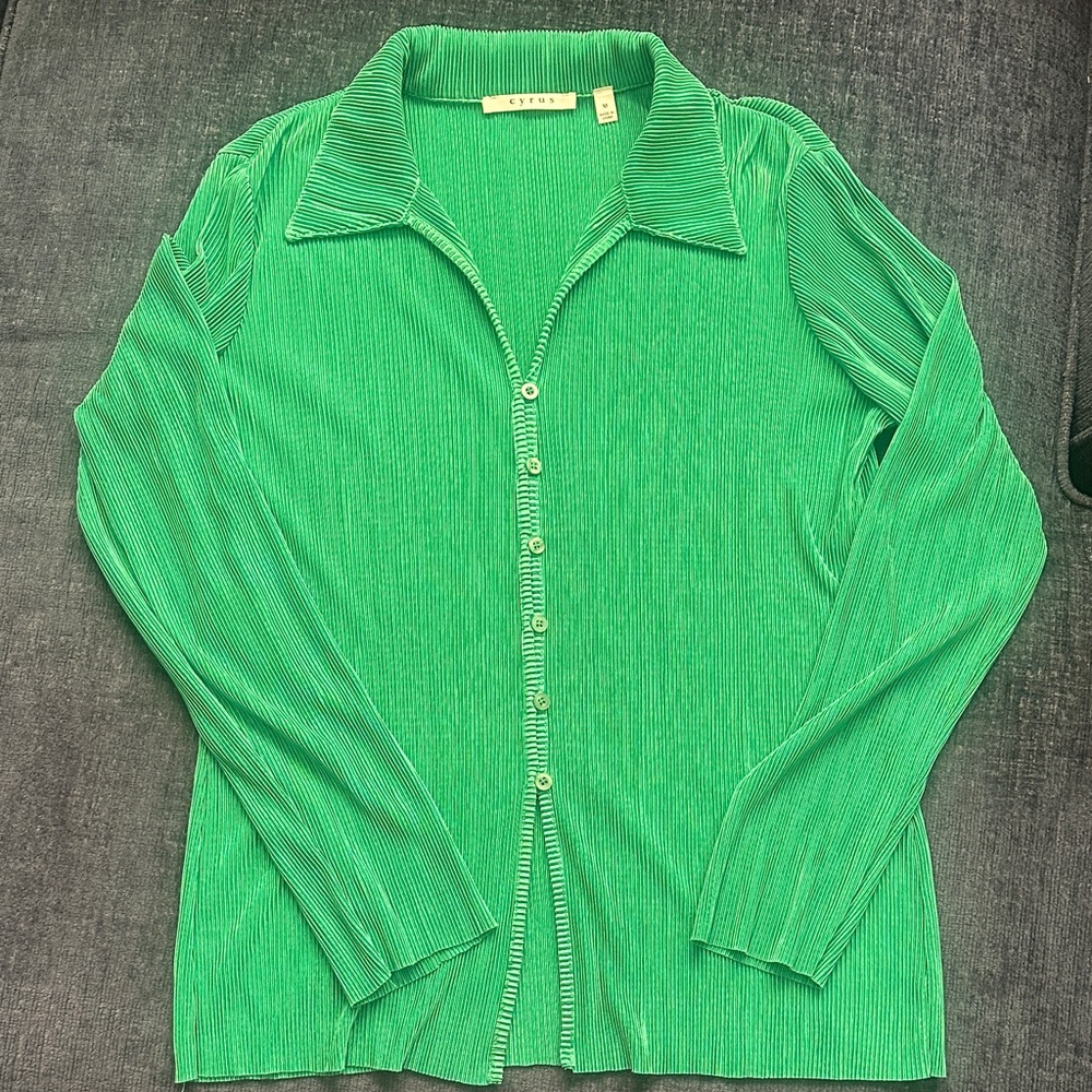 Vibrant Green Collared Shirt